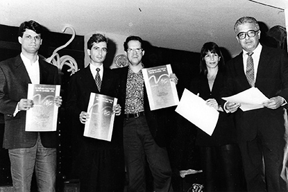 Prêmio Colunistas Rio 1992 - Toninho Lima (Artplan), Wilson Nbrega, Maria Abraos e Daruiz Paranhos
