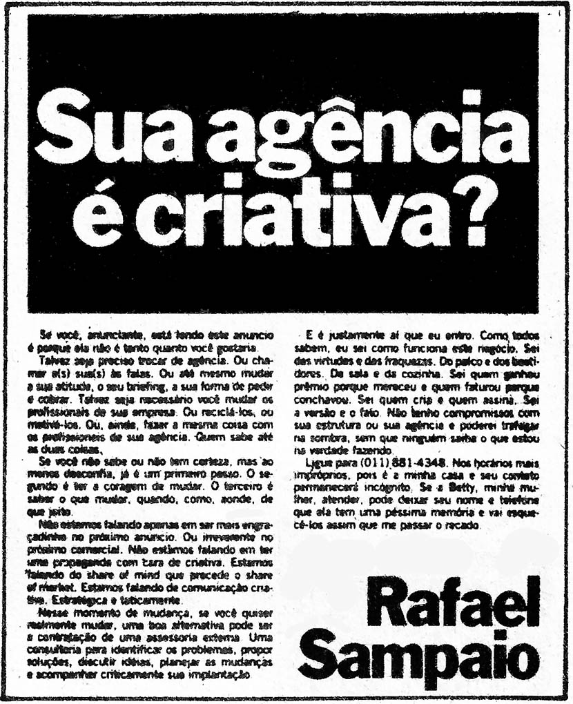 Rafael Sampaio: Sua agência é criativa?