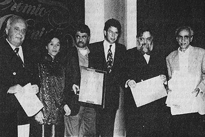 Prêmio Colunistas Rio 1993 - Luis Fernando Pinto Veiga, Marcia Brito, José Guilherme Vereza, Valdir Siqueira, Lula Vieira e Betinho
