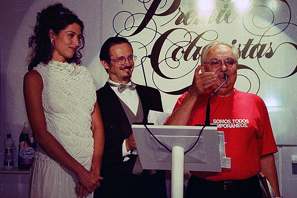 Vanessa Nunes, Marcio Ehrlich e Mauro Matos  na festa do Prêmio Colunistas Rio 2000.