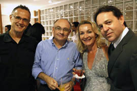 Marcio Ehrlich, da Janela Publicitária, Cyd Alvarez, presidente da NBS e da ABP, Marion Green, da ABP e Claudio Paim, da Tv Globo. 