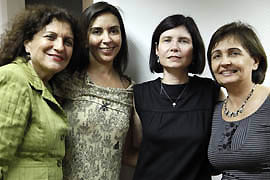 Tereza Fabian, da SuperVia, Ana Claudia Esteves, da Petrobras, Fatima Rendeiro, da Quê e Marilena Geada, da Agência3.