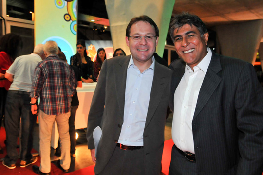 Cezar Paim, diretor comercial da Rede Globo, e Carlos Geraldo, presidente da Rede Record.