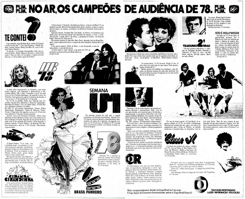 Agência da Casa para Rede Globo: No ar, os campeões de audiência de 78.