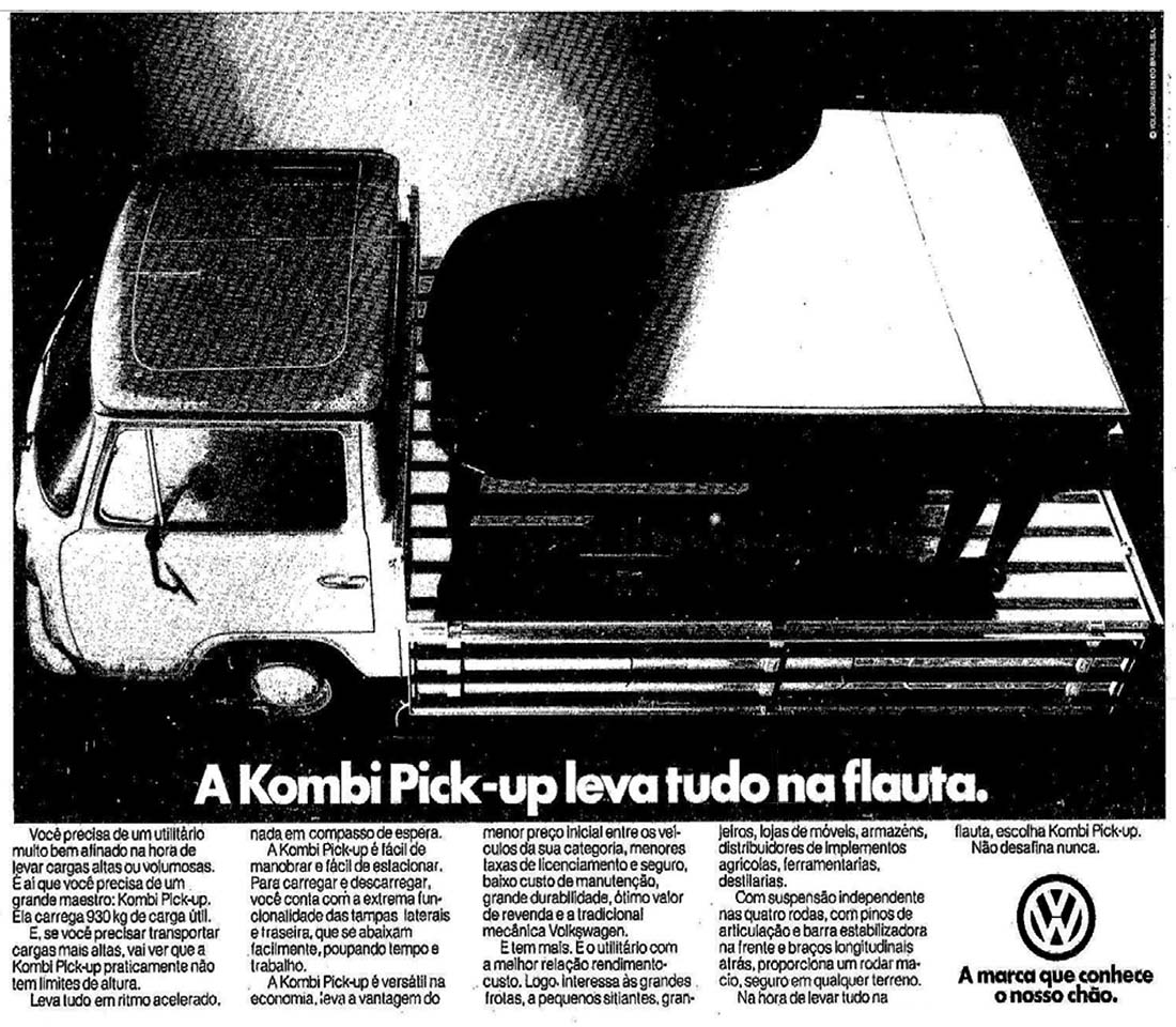 Almap para Volkswagen: "A Kombi Pick-up leva tudo na flauta"