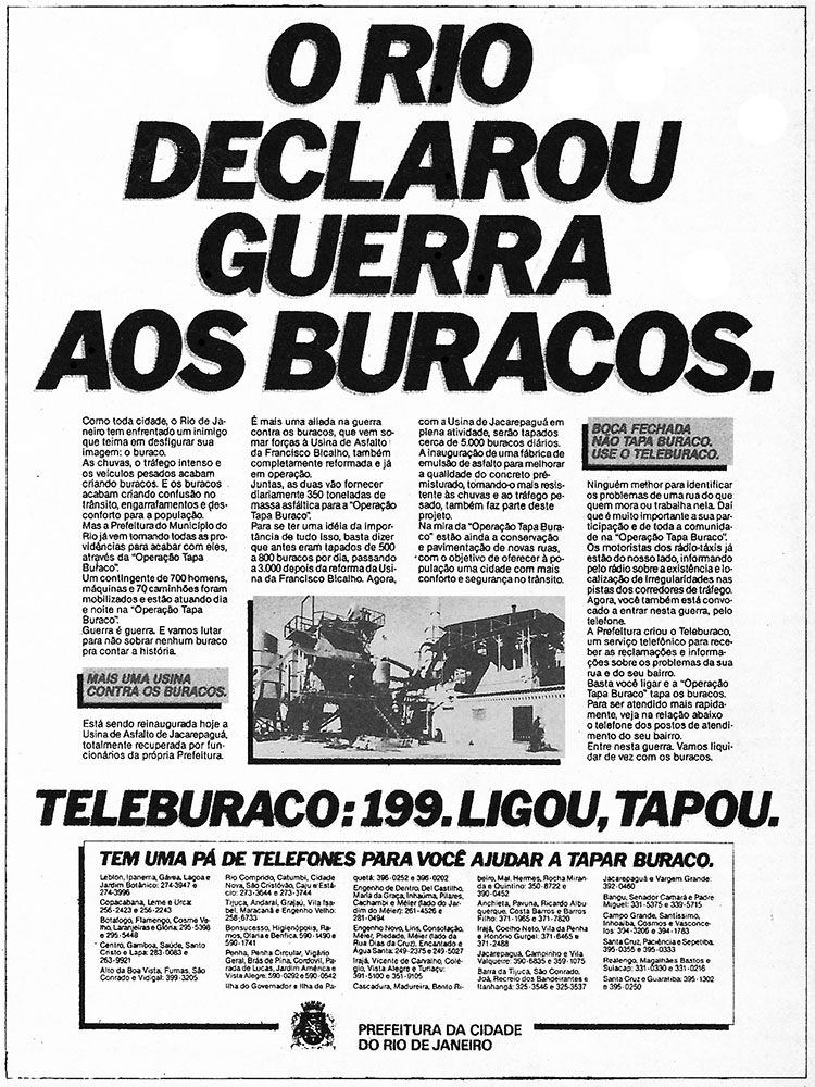 CBBA/Propeg para Prefeitura do Rio: Teleburacos
