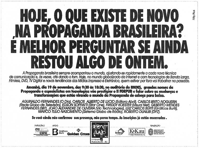 Sindicato dos Publicitários do Rio: II Fórum Publicitário do Rio (II ForPub)