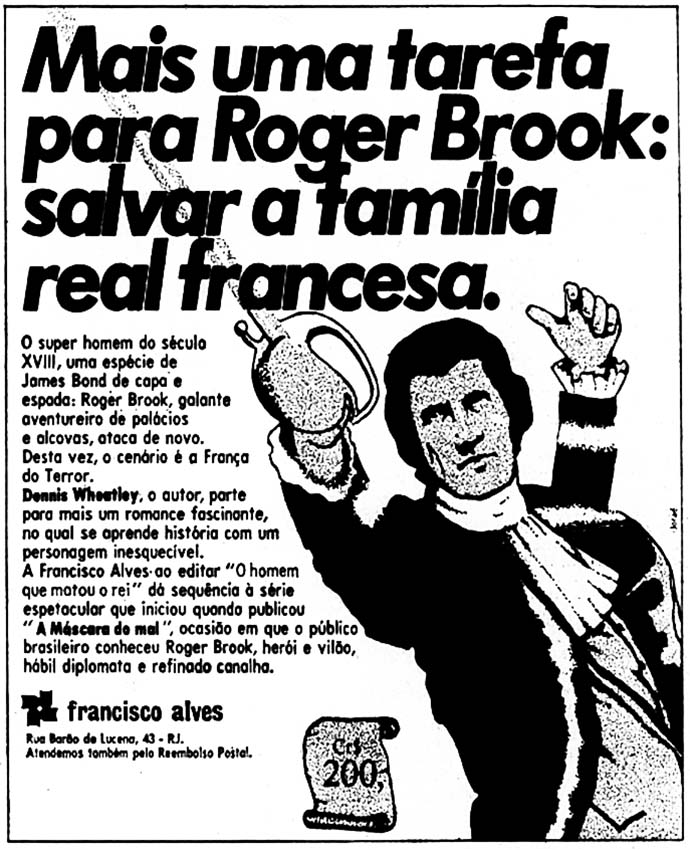 Jotaé para Livraria Francisco Alves: "Mais uma tarefa para Roger Brook"