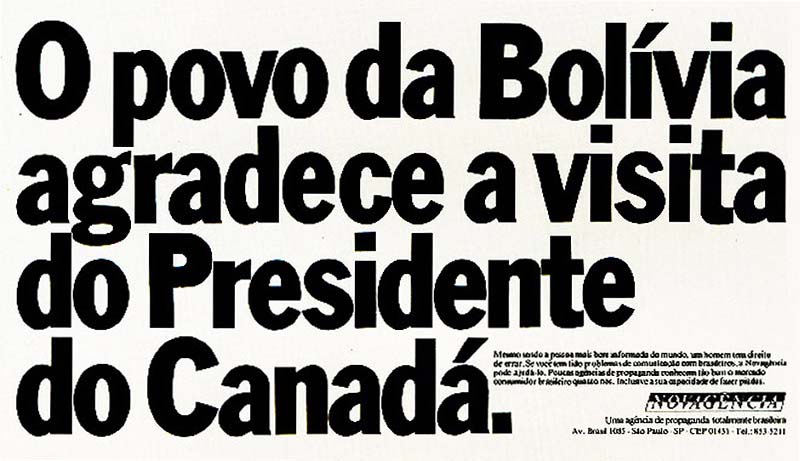 Novagência - O Povo da Bolívia agradece a visita do Presidente do Canadá