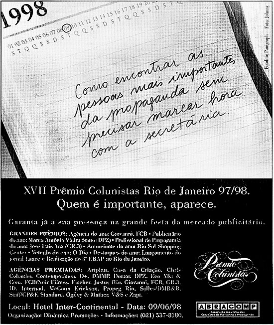 Prêmio Colunistas Rio 1998