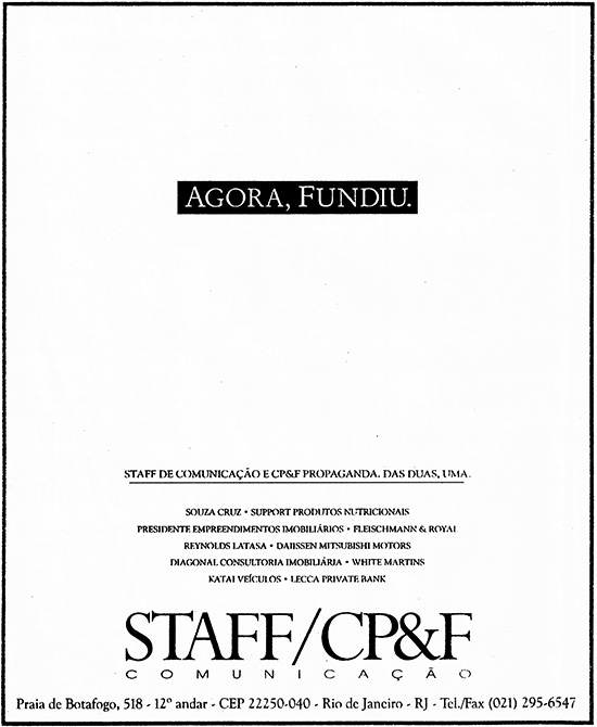 Staff/CP&F - Agora, fundiu