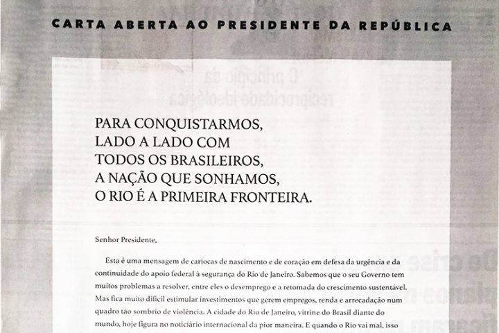 Empresários cariocas publicam carta aberta contra 